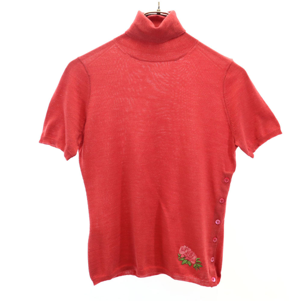 ピーエスポールスミス 半袖 タートルネック ニット M レッド系 PS Paul Smith woman セーター レディース