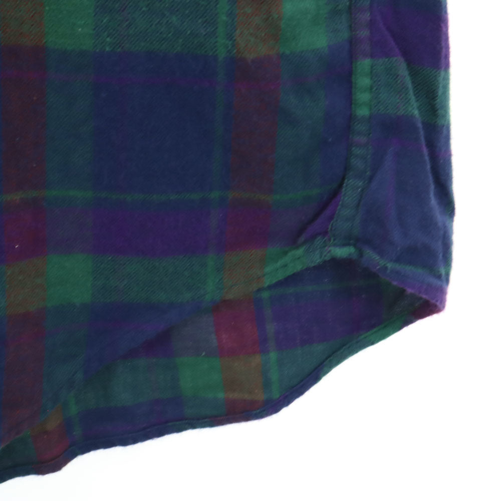 CHAPS RALPH LAUREN チャップスラルフローレン 80s ヴィンテージ チェック柄 長袖 フランネル ボタンダウンシャツ XL ネイビー 他 メンズ
