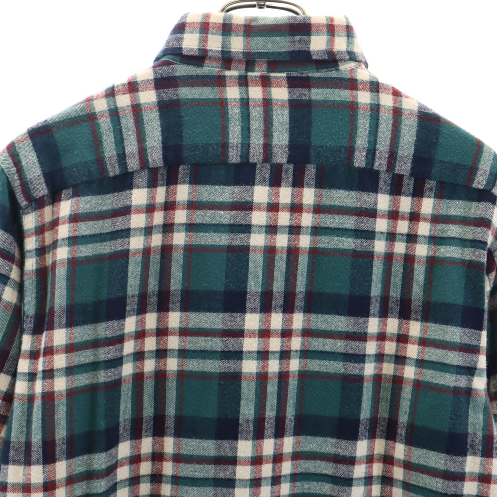 L.L.Bean エルエルビーン 80s アウトドア ヴィンテージ チェック柄 長袖 フランネル ボタンダウンシャツ SM グリーン 他 メンズ