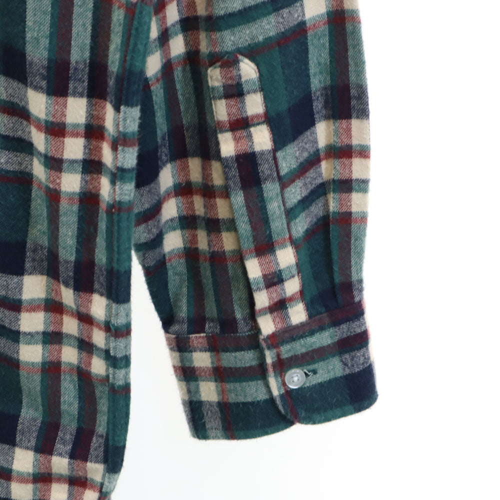 L.L.Bean エルエルビーン 80s アウトドア ヴィンテージ チェック柄 長袖 フランネル ボタンダウンシャツ SM グリーン 他 メンズ