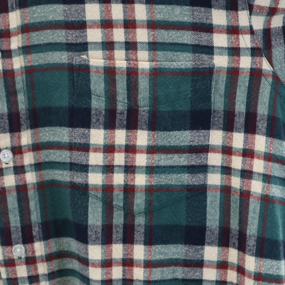 L.L.Bean エルエルビーン 80s アウトドア ヴィンテージ チェック柄 長袖 フランネル ボタンダウンシャツ SM グリーン 他 メンズ