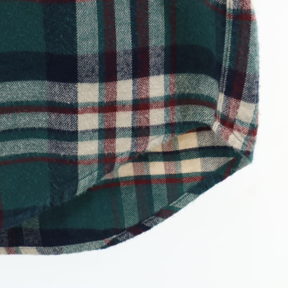 L.L.Bean エルエルビーン 80s アウトドア ヴィンテージ チェック柄 長袖 フランネル ボタンダウンシャツ SM グリーン 他 メンズ