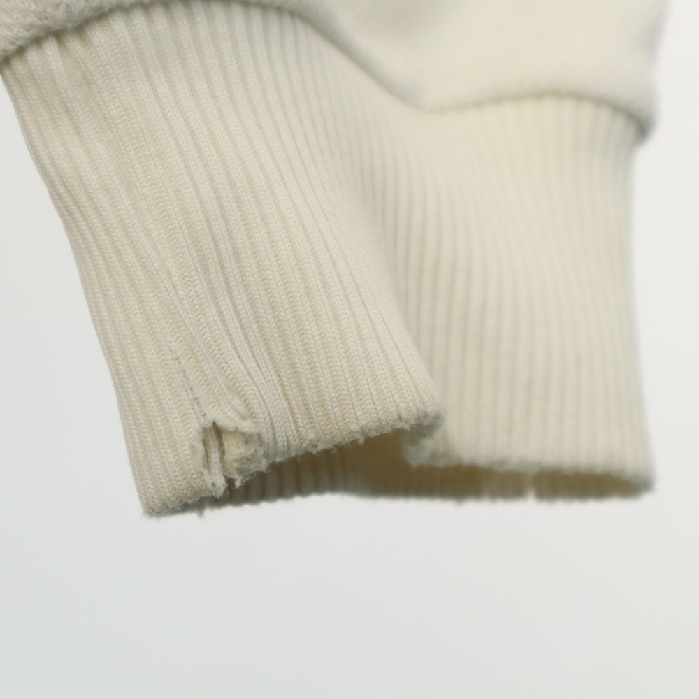 adidas アディダス 80s デサント製 ヴィンテージ トレフォイルロゴプリント 長袖 スウェット トレーナー L 白 メンズ