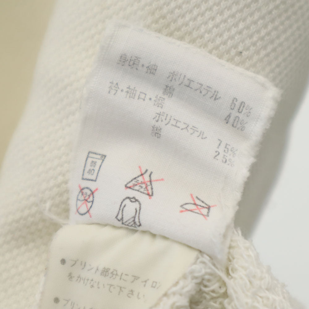 adidas アディダス 80s デサント製 ヴィンテージ トレフォイルロゴプリント 長袖 スウェット トレーナー L 白 メンズ