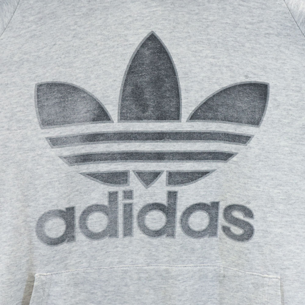 adidas アディダス 90s カナダ製 オールド トレフォイルロゴプリント 長袖 スウェットパーカー M グレー プルオーバー メンズ