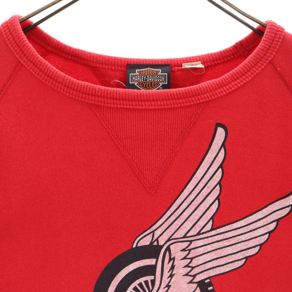 HARLEY DAVIDSON ハーレーダビッドソン 日本製 長袖 スウェット トレーナー M レッド レディース