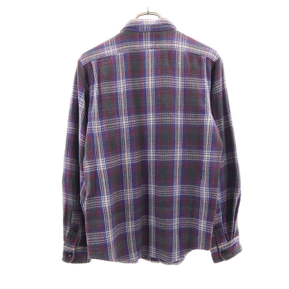 ダブルアールエル 90s 初期タグ 赤3星 オールド 長袖 チェックシャツ L ネイビー 他 RRL RALPH LAUREN ラルフローレン メンズ