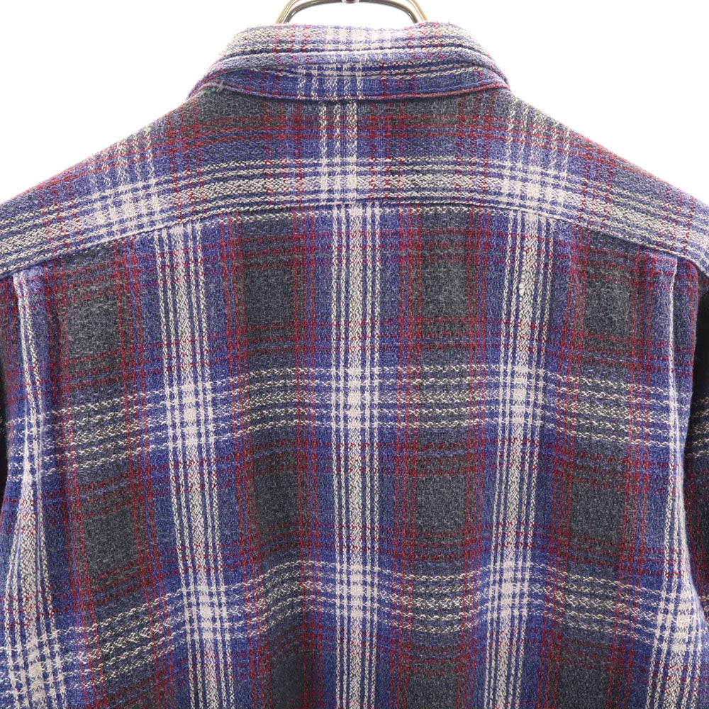 ダブルアールエル 90s 初期タグ 赤3星 オールド 長袖 チェックシャツ L ネイビー 他 RRL RALPH LAUREN ラルフローレン メンズ