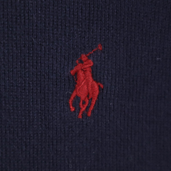 ポロラルフローレン 長袖 ハーフジップ セーター XXL ネイビー POLO RALPH LAUREN ニット ビッグサイズ メンズ