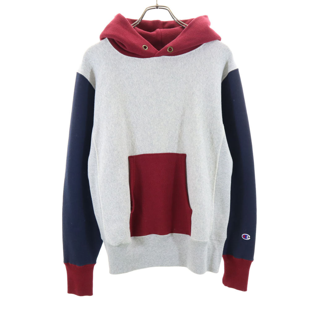 Champion チャンピオン リバースウィーブ 青単 復刻 長袖 スウェットパーカー M グレー系 プルオーバー 裏起毛 メンズ