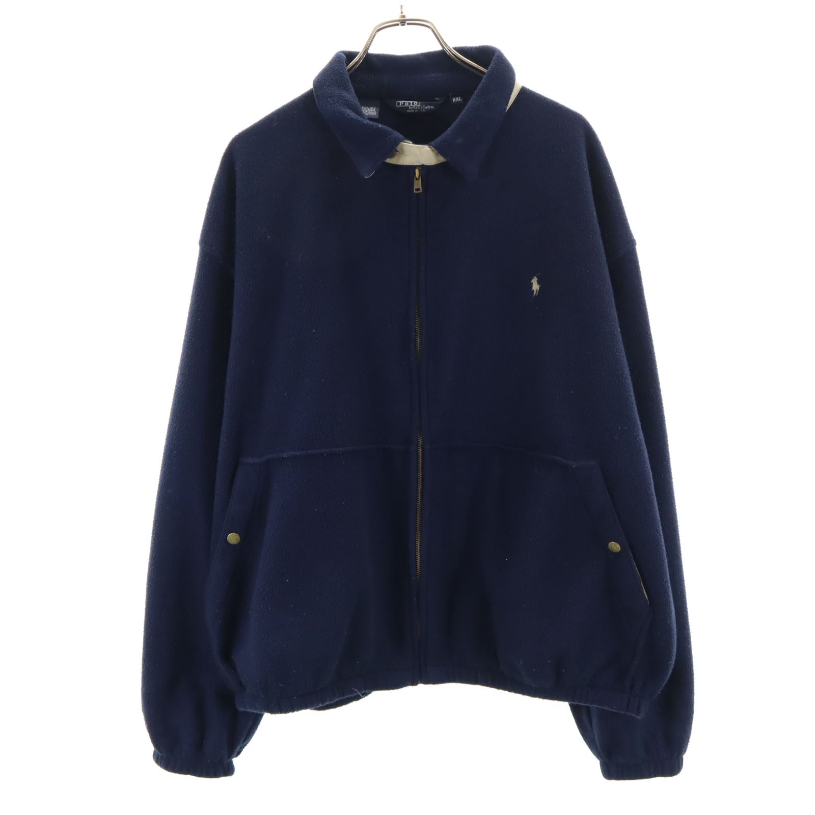 Polo by Ralph Lauren ポロバイラルフローレン 90s USA製 オールド スウィングトップ フリースジャケット XXL ネイビー ボア メンズ