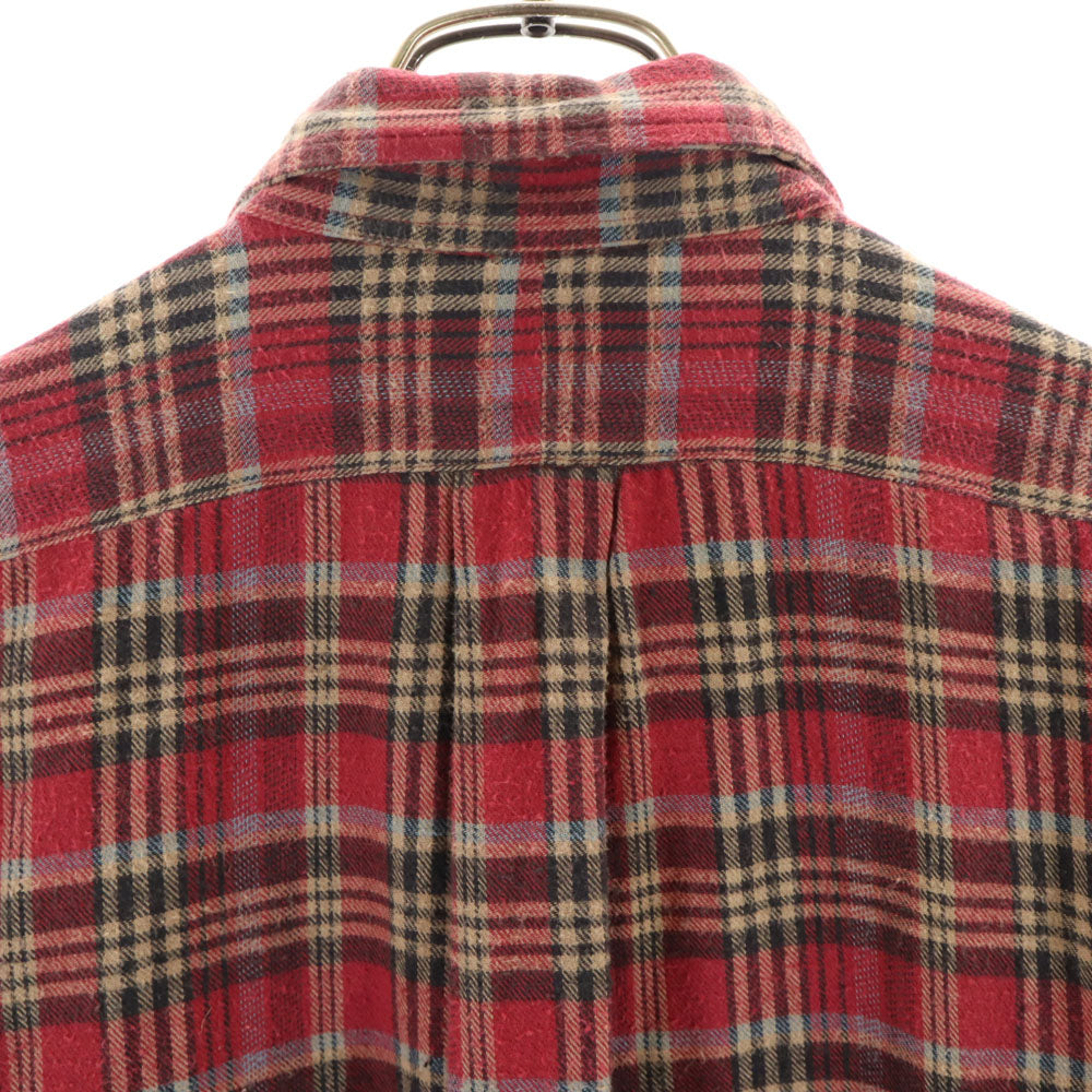 ポロカントリーラルフローレン 80s 90s オールド チェック柄 長袖 フランネル ボタンダウンシャツ L レッド 他 POLO COUNTRY RALPH LAUREN メンズ
