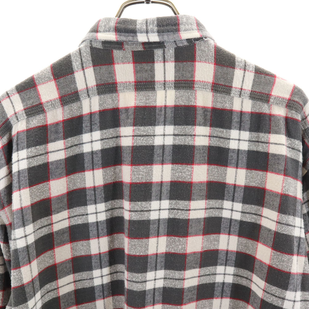 RRL ダブルアールエル 90s 初期タグ 赤3星 オールド チェック柄 長袖 ネルシャツ L グレー RALPH LAUREN ラルフローレン ワーク メンズ