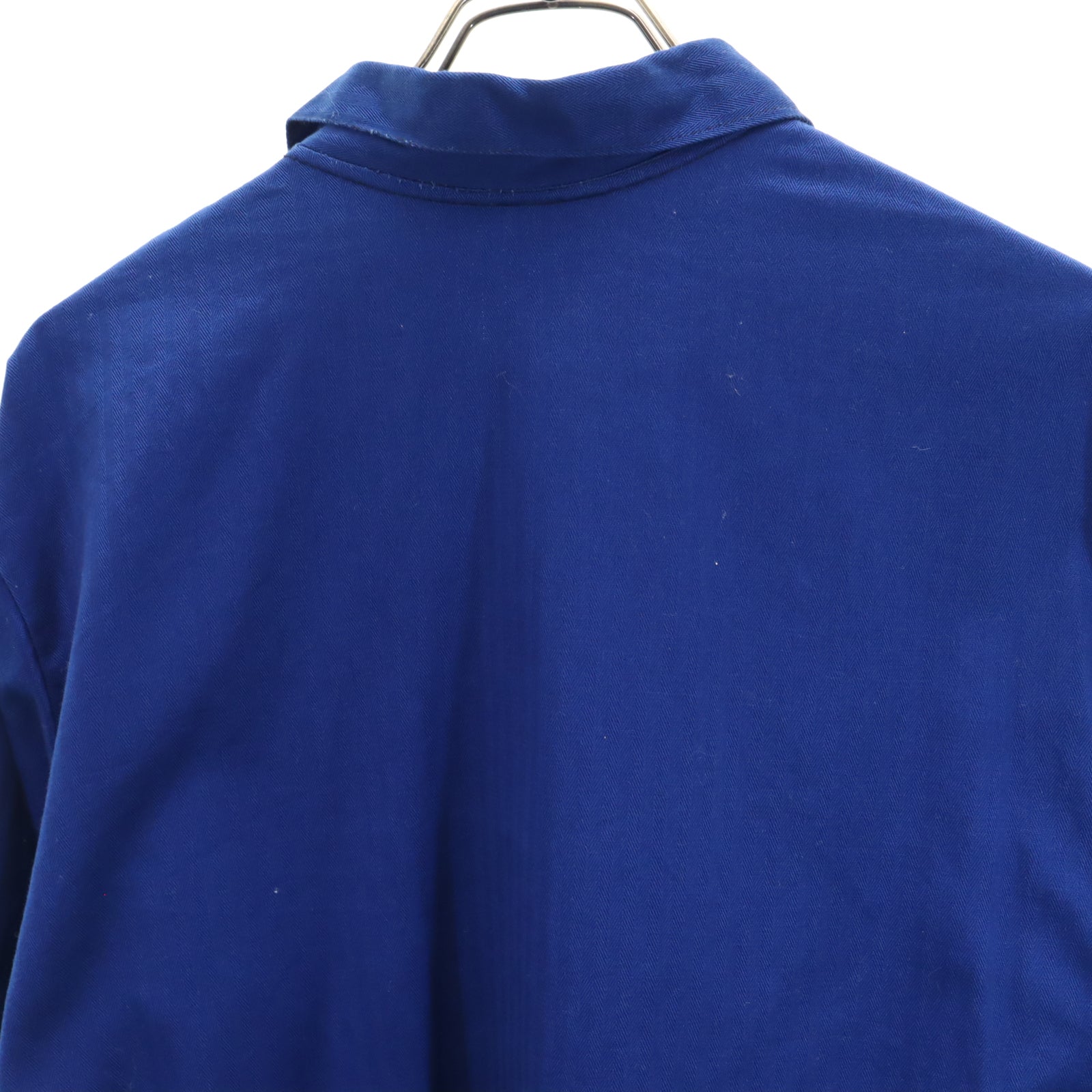 EURO WORK ユーロワーク 70s 80s ヴィンテージ ヘリンボーン 長袖 シャツ 50 ブルー メンズ