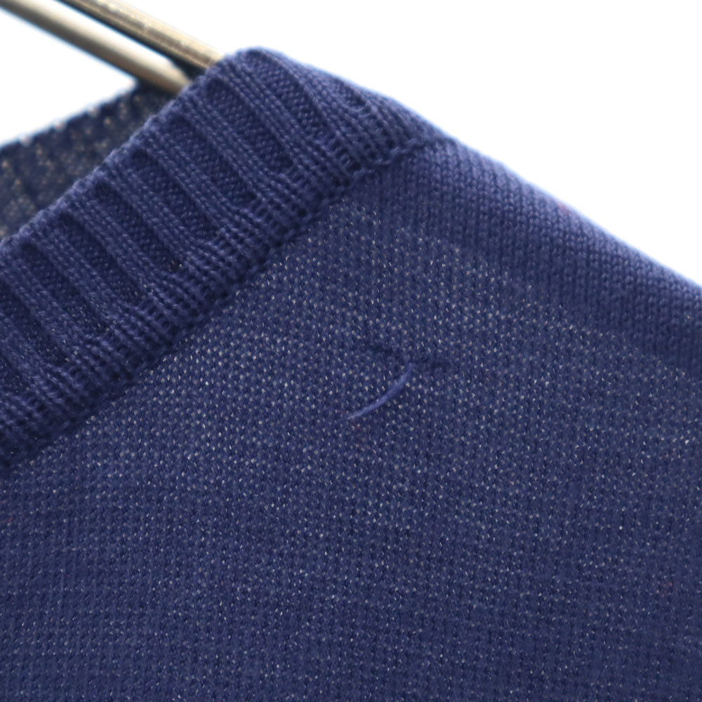 サルヴァトーレフェラガモ イタリア製 半袖 セーター M ネイビー Salvatore Ferragamo ニット レディース