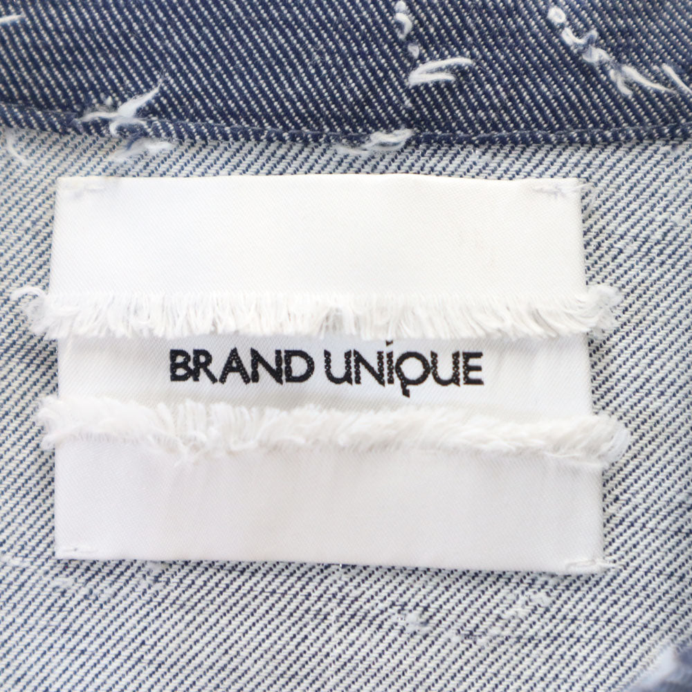 ブランドユニーク 7分袖 シャツ ブルー系 レディース