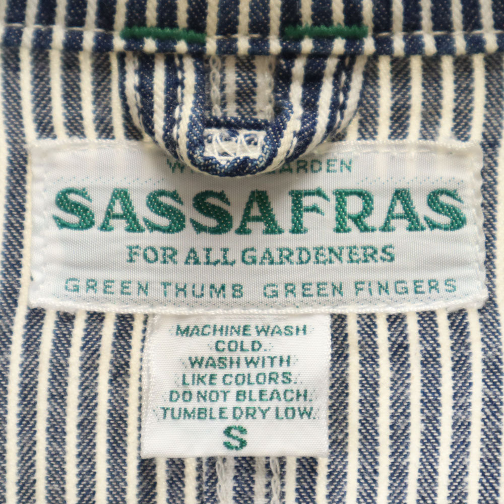 ササフラス 日本製 ヒッコリーストライプ柄 カバーオール S ネイビー 他 SASAFRAS ジャケット メンズ