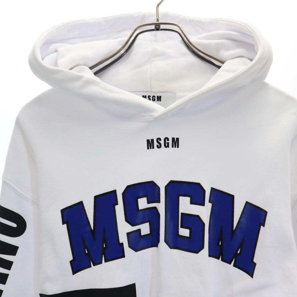 MSGM エムエスジーエム 長袖 スウェットパーカー S ホワイト 裏起毛 メンズ