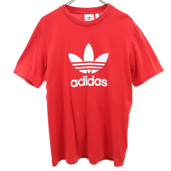 アディダス トレフォイルロゴプリント 半袖 Tシャツ M 赤系 adidas メンズ