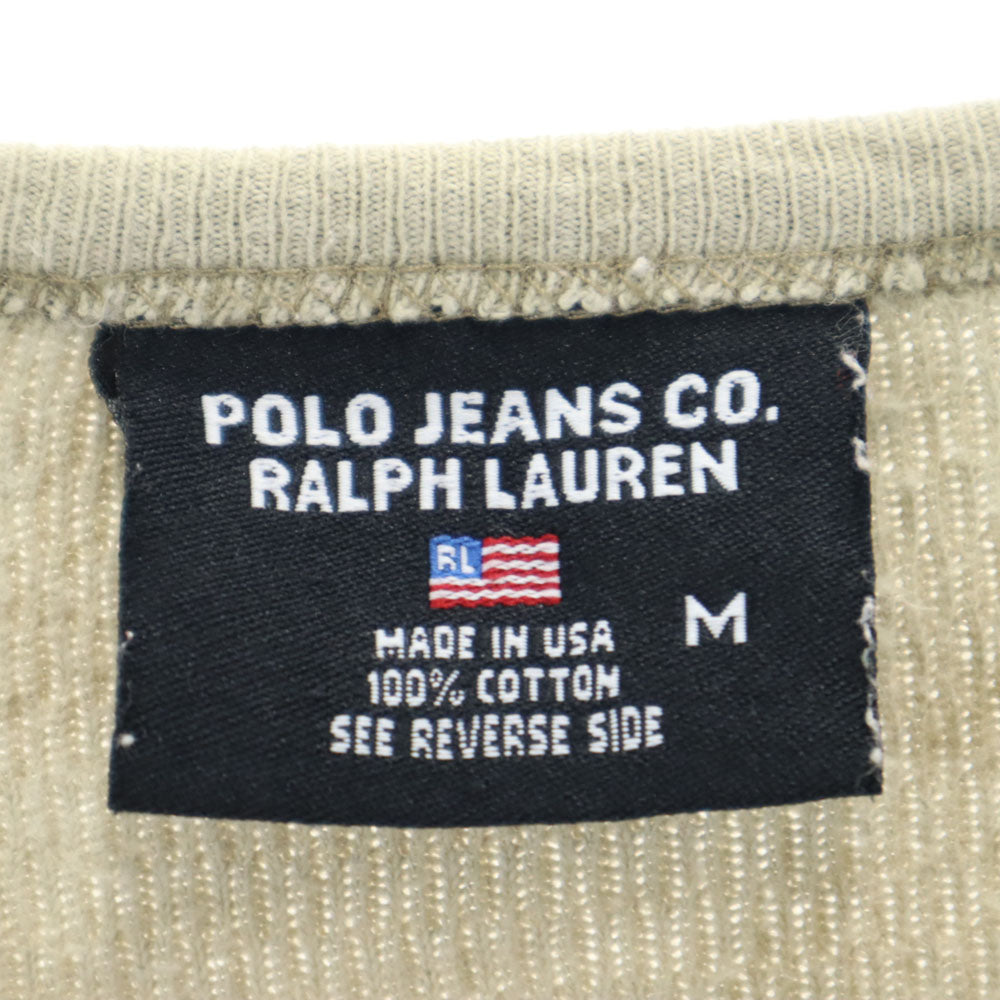 ポロジーンズカントリー USA製 半袖 Tシャツ M ベージュ POLO JEANS CO. RALPH LAUREN メンズ