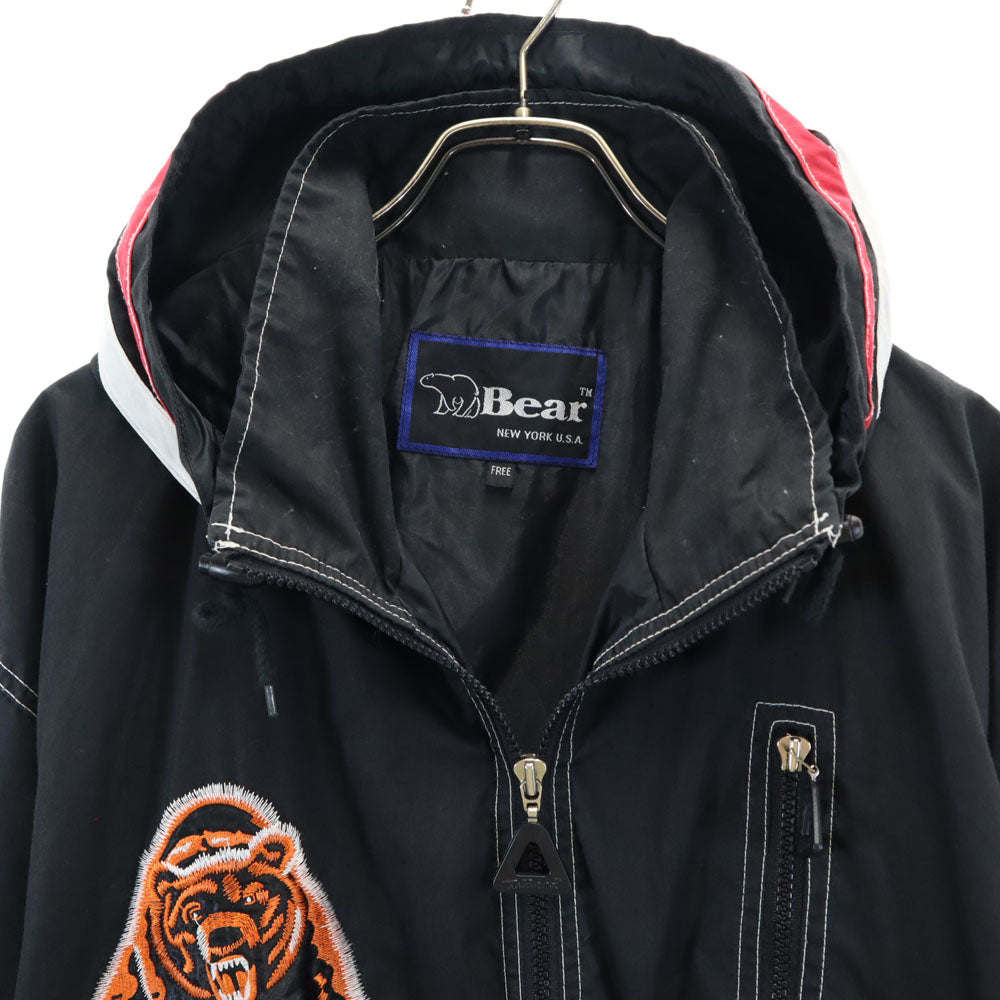 Bear ベアー 90s 韓国製 オールド 長袖 ジップジャケット F 黒 メンズ