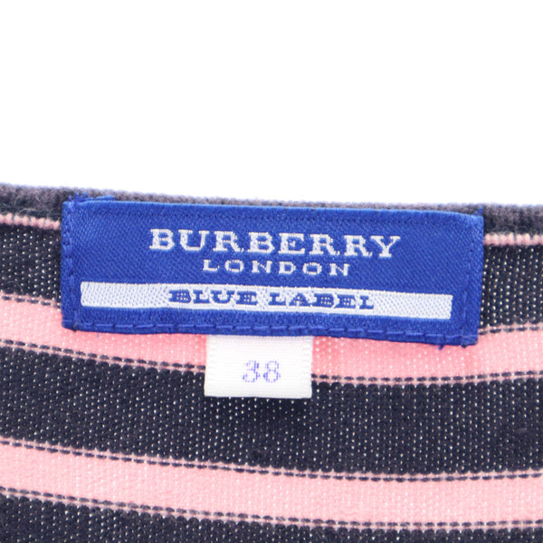 バーバリーブルーレーベル ボーダー柄 7分袖 チュニック 38 ネイビー 他 BURBERRY BLUE LABEL レディース