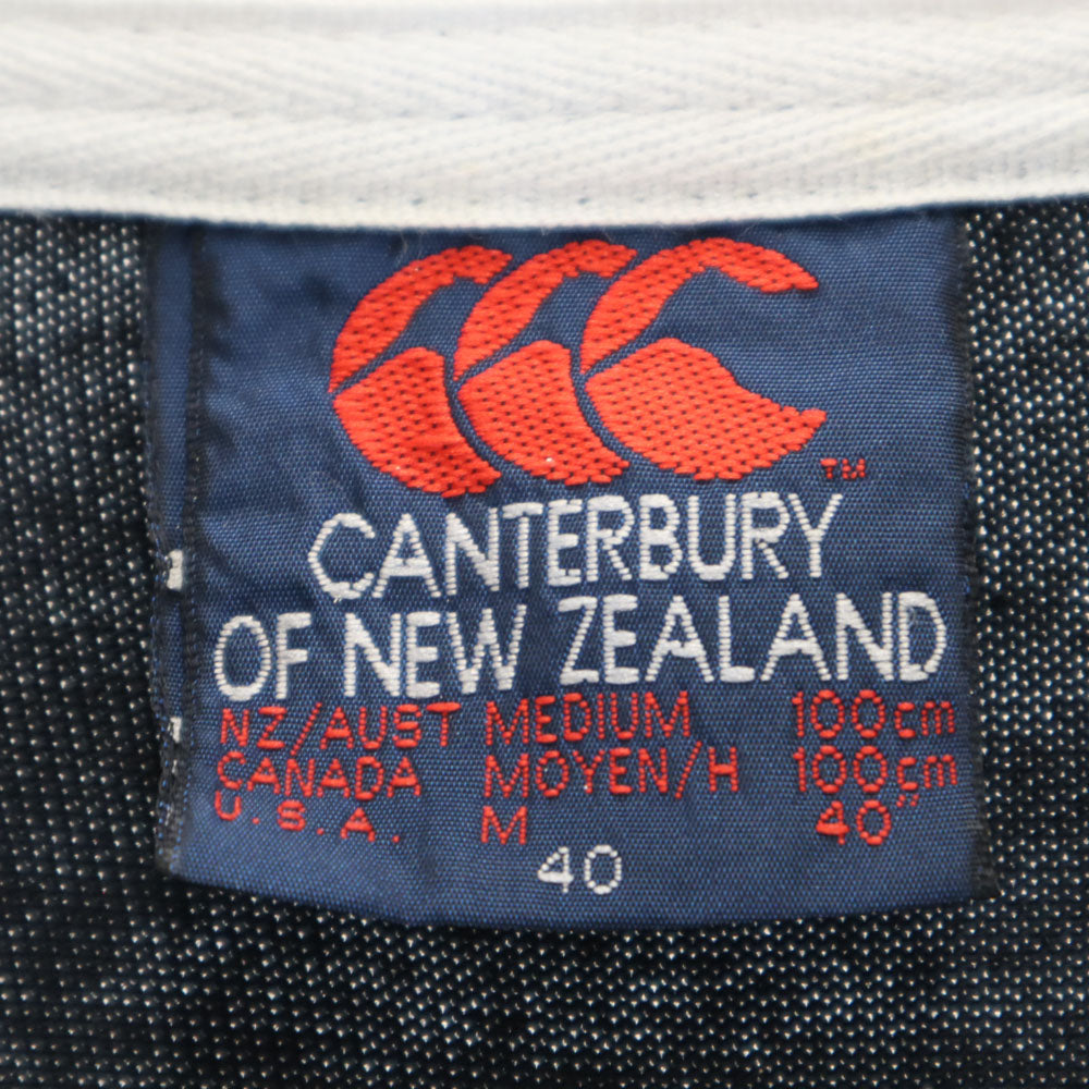 カンタベリー ニュージーランド製 長袖 スウェット ポロシャツ 40 ブラック CANTERBURY OF NEW ZEALAND メンズ