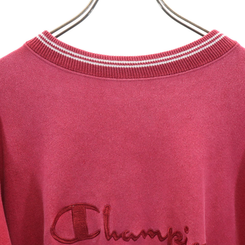Champion チャンピオン 90s リバースウィーブ USA製 刺繍タグ オールド 長袖 スウェット トレーナー L 赤 裏起毛 メンズ