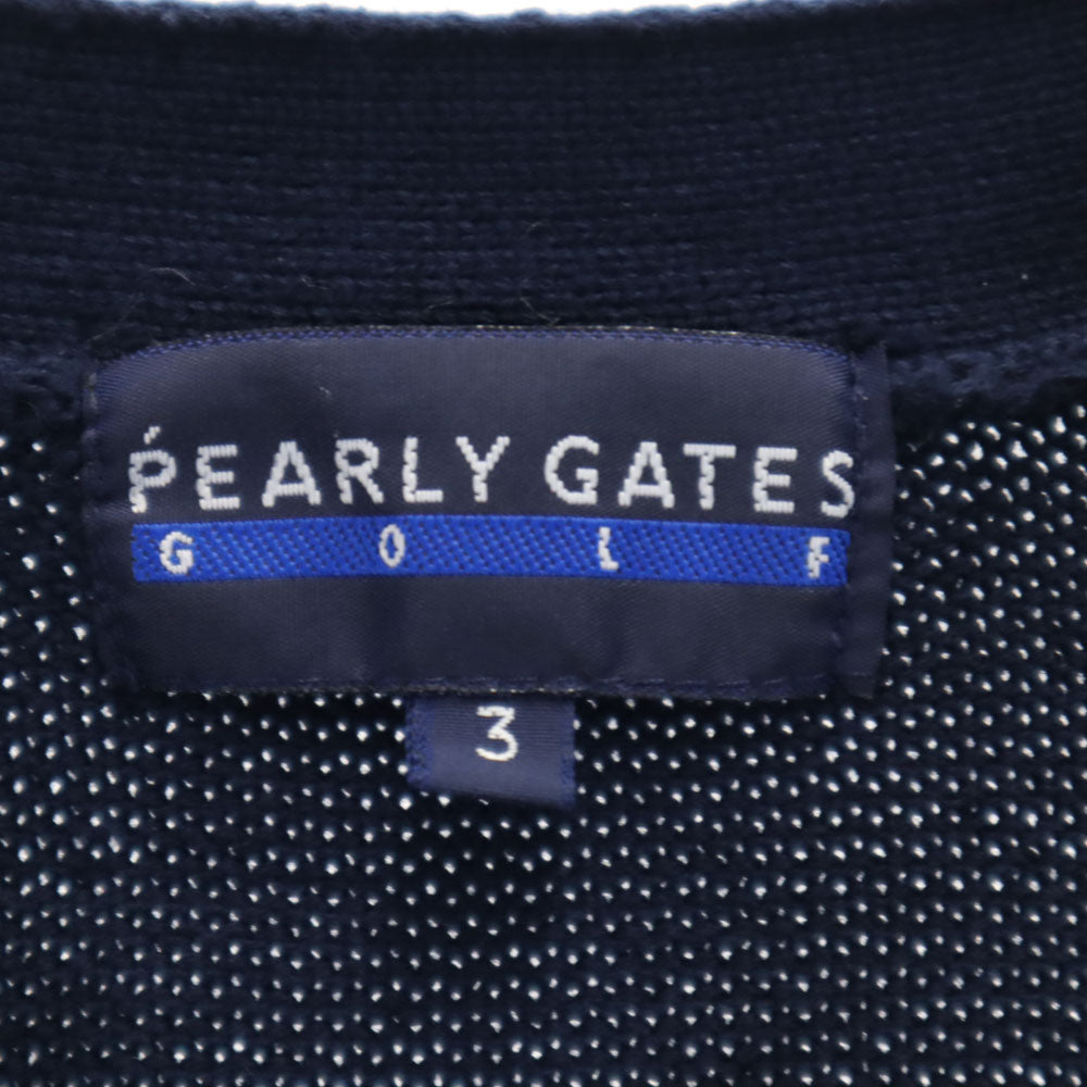 パーリーゲイツ ゴルフ Vネック ニットベスト 3 ネイビー PEARLY GATES GOLF メンズ