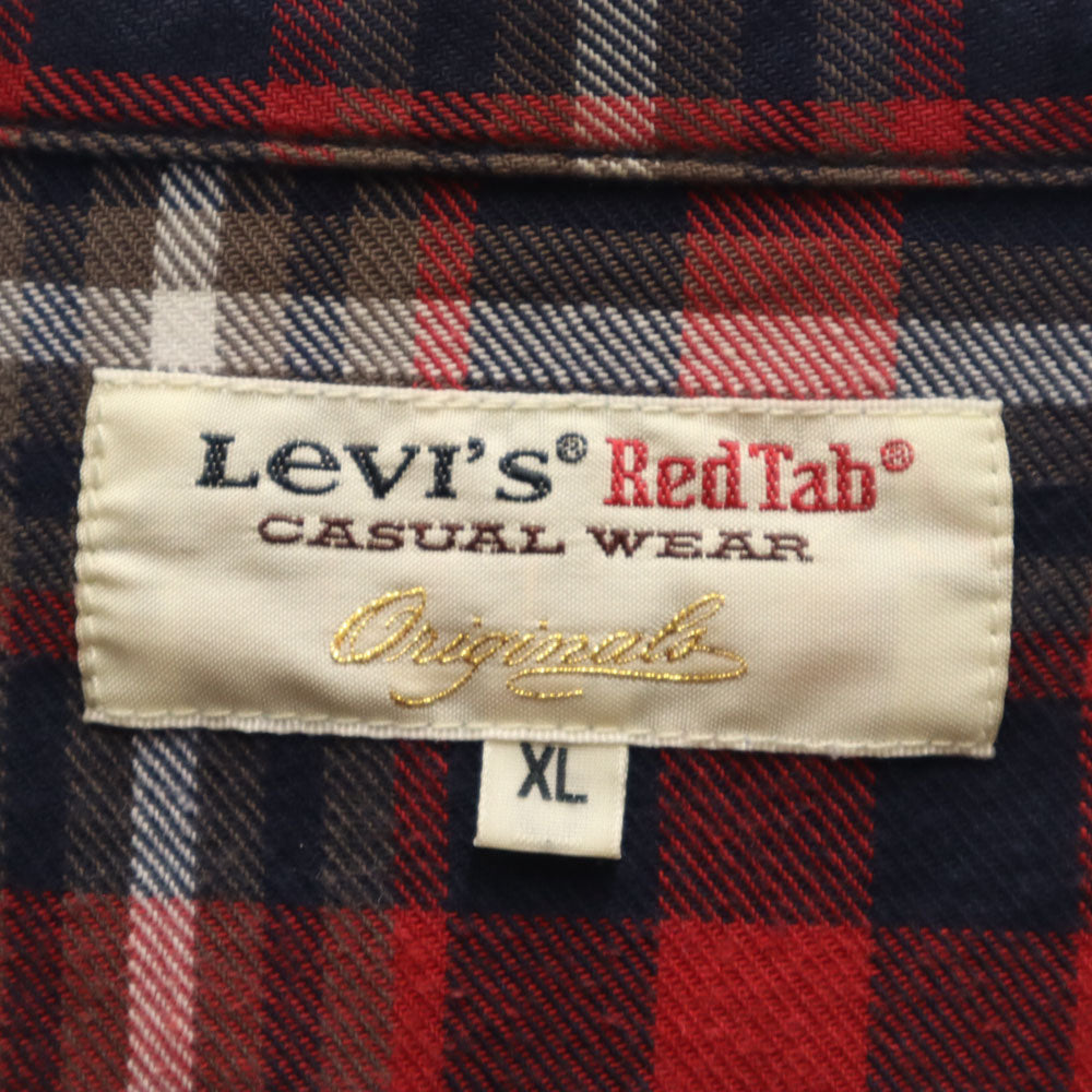 リーバイス チェック柄 長袖 フランネル ウエスタンシャツ XL レッド Levi's Red Tab メンズ