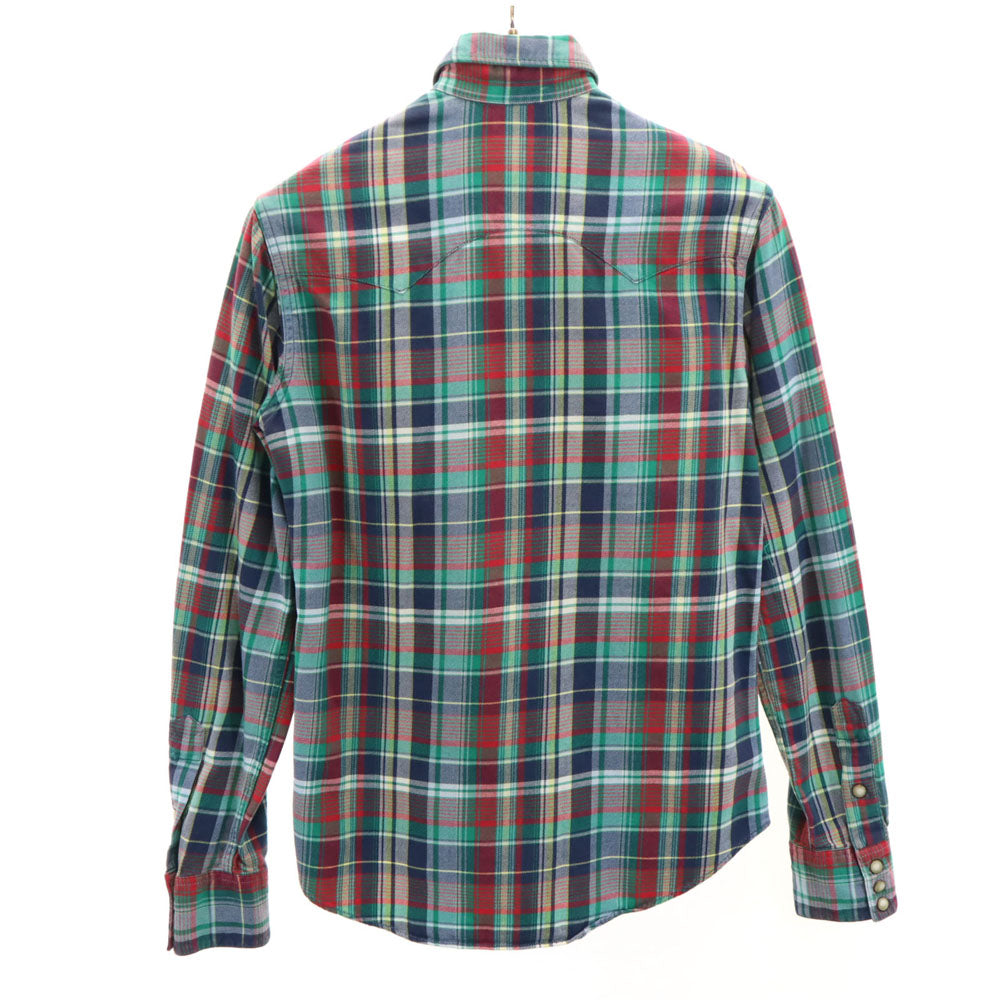 RRL ダブルアールエル チェック柄 長袖 ウエスタンシャツ 2 グリーン 他 RALPH LAUREN ラルフローレン レディース
