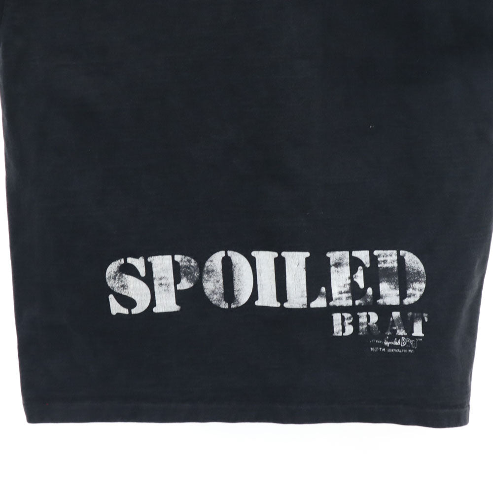 オールド 90s SPOILED BRAT 半袖 ヘンリーネック Tシャツ ブラック OLD シングルステッチ メンズ