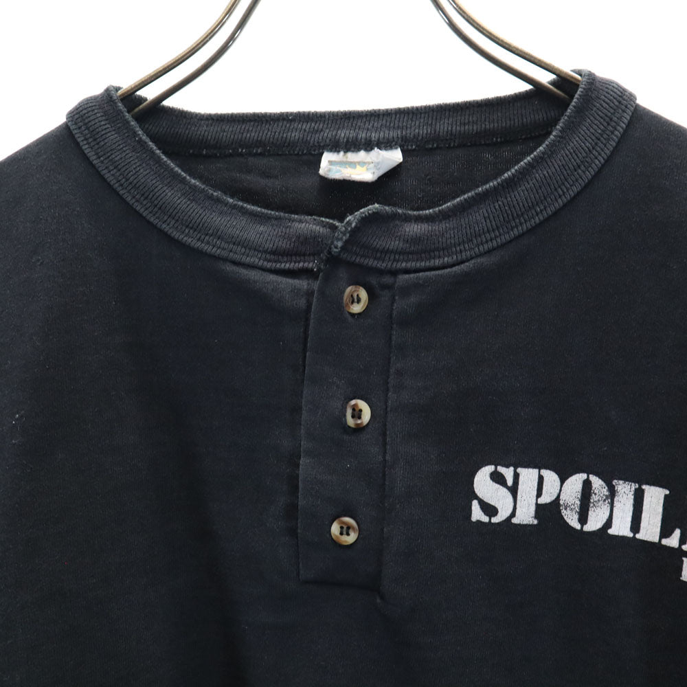 オールド 90s SPOILED BRAT 半袖 ヘンリーネック Tシャツ ブラック OLD シングルステッチ メンズ