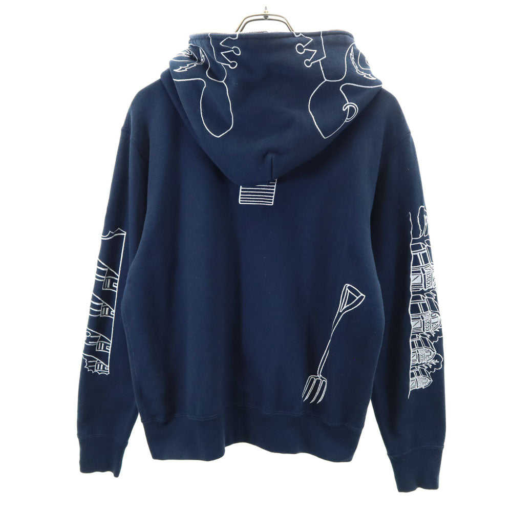 A BATHING APE アベイシングエイプ 日本製 長袖 スウェット ジップパーカー S ネイビー メンズ