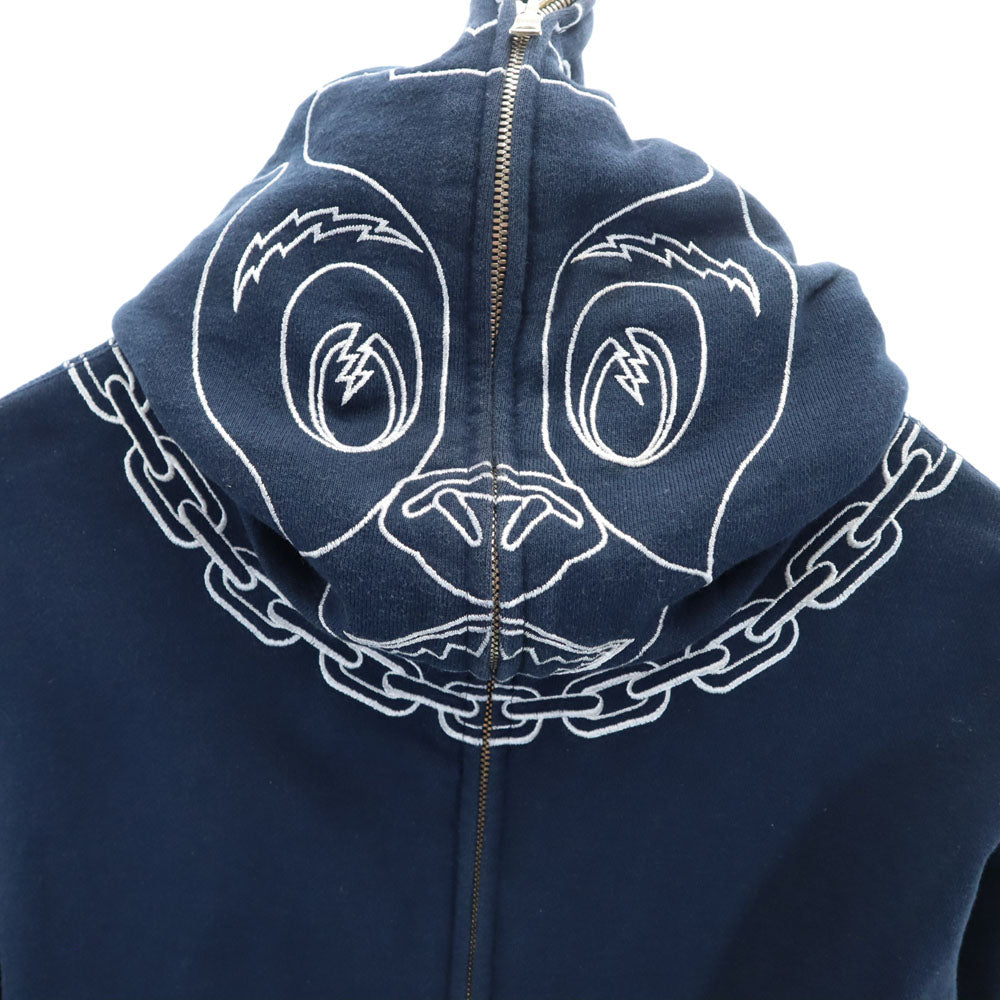 A BATHING APE アベイシングエイプ 日本製 長袖 スウェット ジップパーカー S ネイビー メンズ