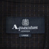 アクアスキュータム 日本製 チェック柄 長袖 ボタンダウンシャツ L ダークブラウン Aquascutum LONDON メンズ