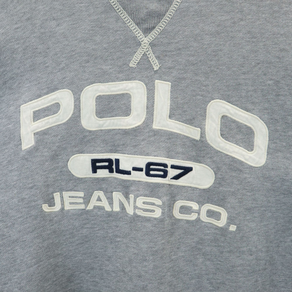 ポロジーンズカンパニー 長袖 スウェット トレーナー M グレー POLO JEANS COMPANY 裏起毛 メンズ