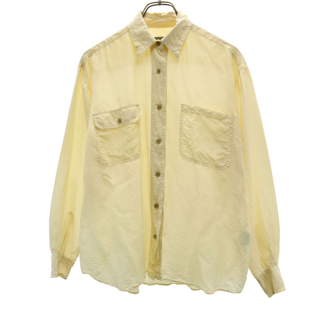 Calvin klein カルバンクライン 90s シルク オールド 長袖 シャツ M クリーム系 Sport レディース