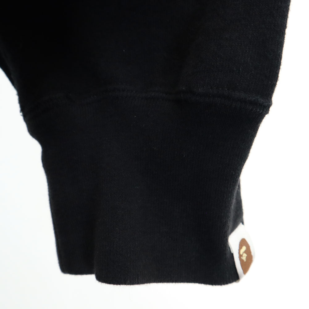 A BATHING APE アベイシングエイプ バックプリント 長袖 スウェット トレーナー 2XL ブラック 裏起毛 メンズ