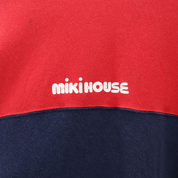 ミキハウス 日本製 バックプリント 長袖 スウェット トレーナー L 赤 mikihouse メンズ