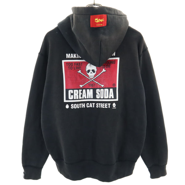 クリームソーダ 長袖 スウェット ジップパーカー M ブラック CREAM SODA 裏起毛 メンズ