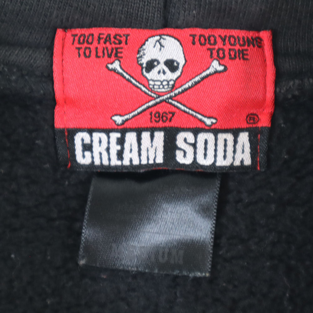 クリームソーダ 長袖 スウェット ジップパーカー M ブラック CREAM SODA 裏起毛 メンズ