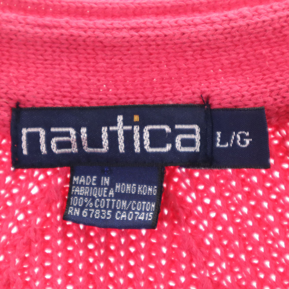 ノーティカ 90s オールド 長袖 Vネック セーター L ピンク NAUTICA ニット レディース