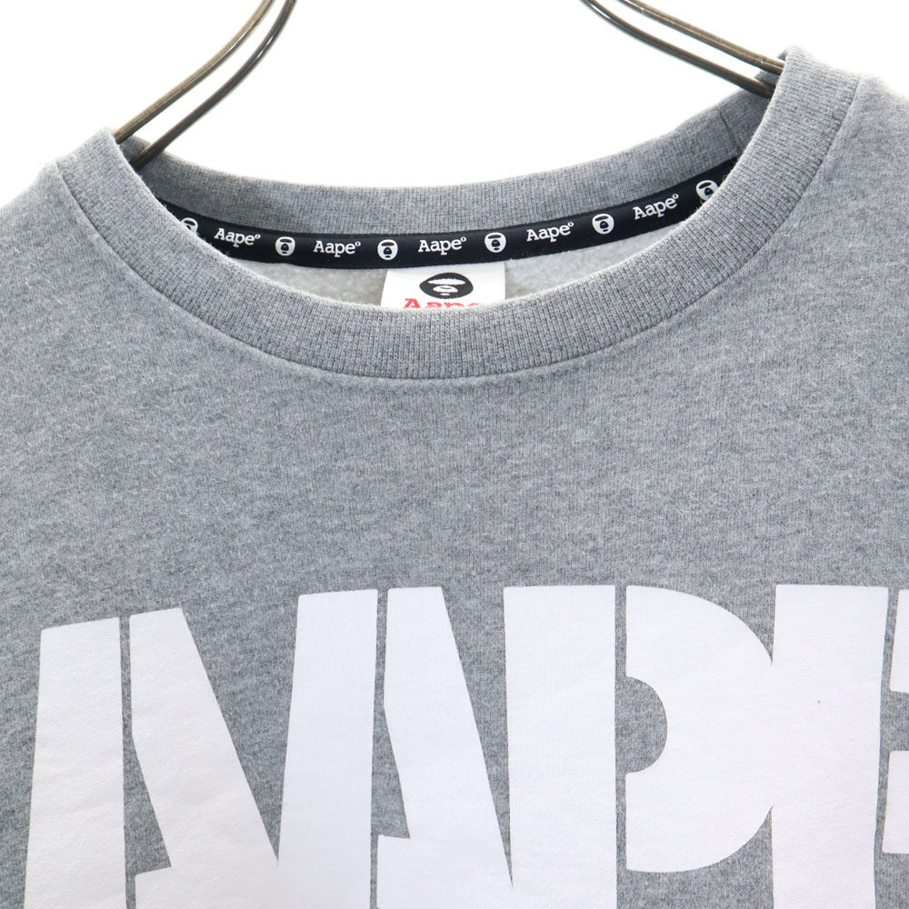 エイプ 長袖 スウェット トレーナー L グレー Aape A BATHING APE 裏起毛 メンズ