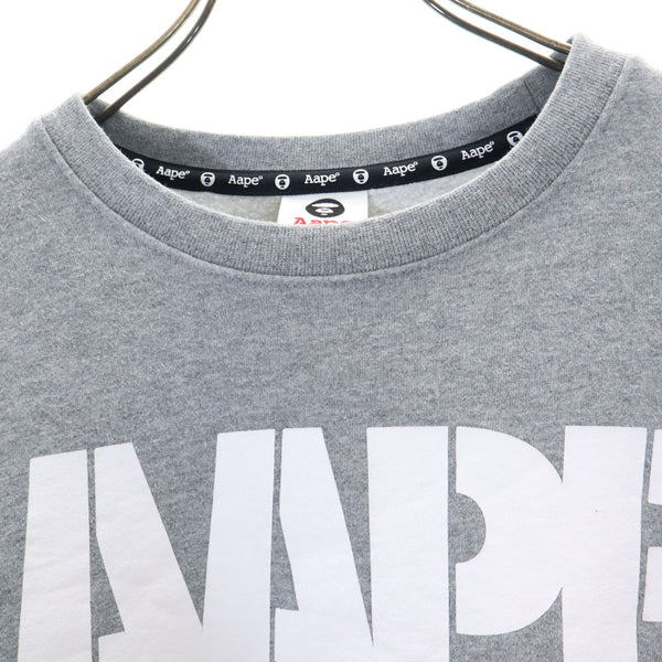 エイプ 長袖 スウェット トレーナー L グレー Aape A BATHING APE 裏起毛 メンズ