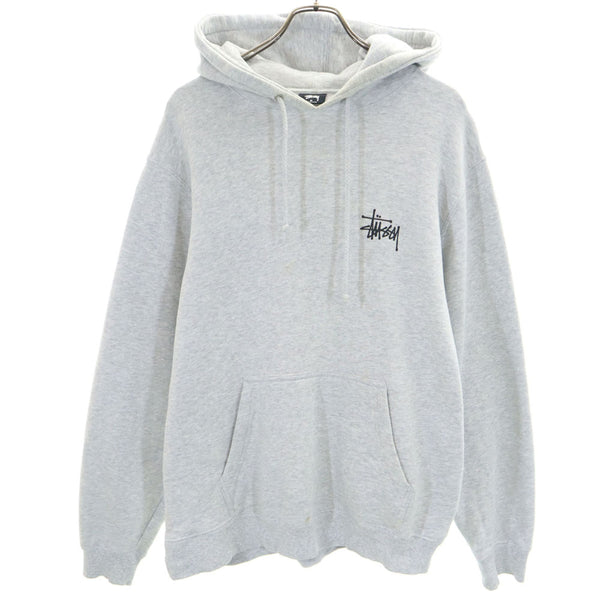 ステューシー バックロゴ 長袖 スウェットパーカー M グレー STUSSY 裏起毛 メンズ