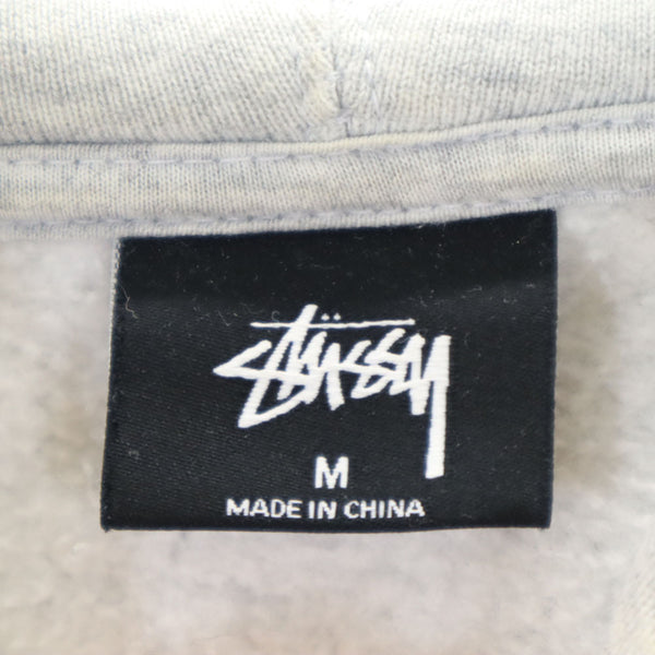 ステューシー バックロゴ 長袖 スウェットパーカー M グレー STUSSY 裏起毛 メンズ