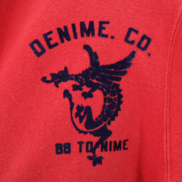 ドゥニーム 日本製 スウェット ブルゾン M レッド Denime SPORTS メンズ