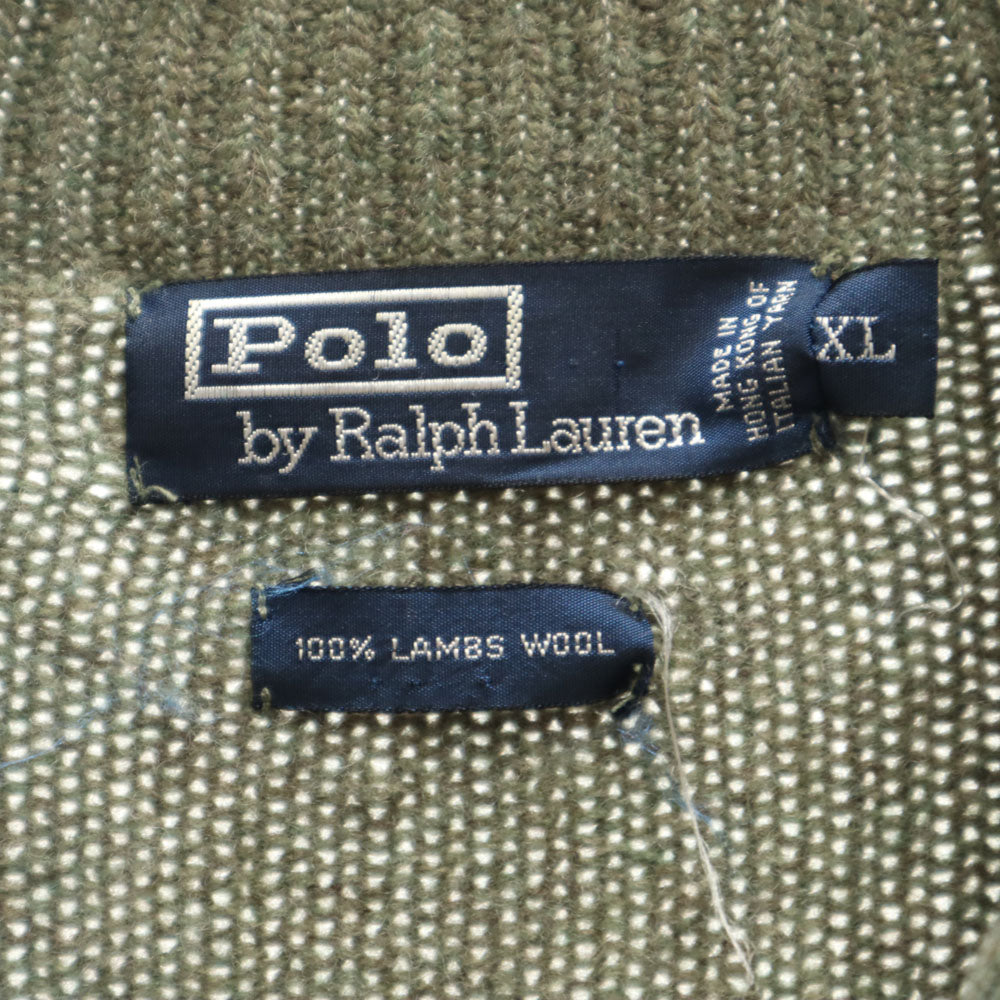 ポロバイラルフローレン 長袖 ハーフジップ セーター XL カーキグレー系 Polo by Ralph Lauren ニット メンズ