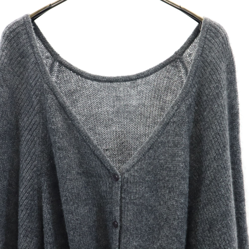バーバリーブルーレーベル 三陽商会 長袖 Vネック ニットカーディガン 38 グレー BURBERRY BLUE LABEL レディース